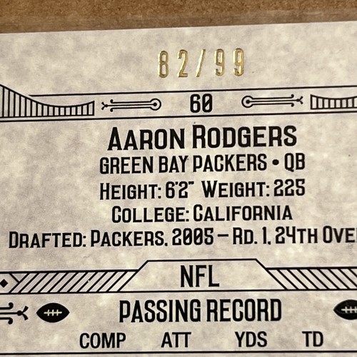 Aaron Rodgers 2014 Topps Museum Collection Sapphire #’d /99 GB Packers NFL - Picture 3 of 3