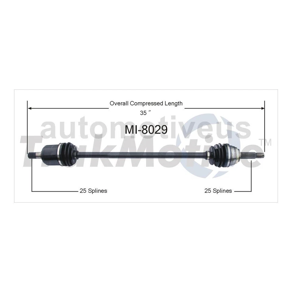 Передний вал оси CV CV Joint TrakMotive для Hyundai Excel 1990 1991 1992 1993 - Изображение 3 из 3