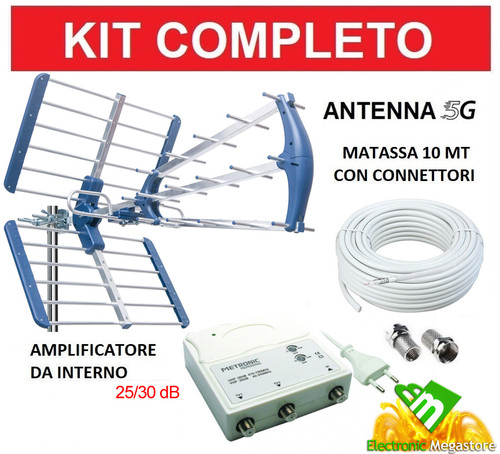 Kit Antenna Tv Digitale Terrestre Esterna 5G LTE Con Amplificatore da Interno 4K prezzo ebay