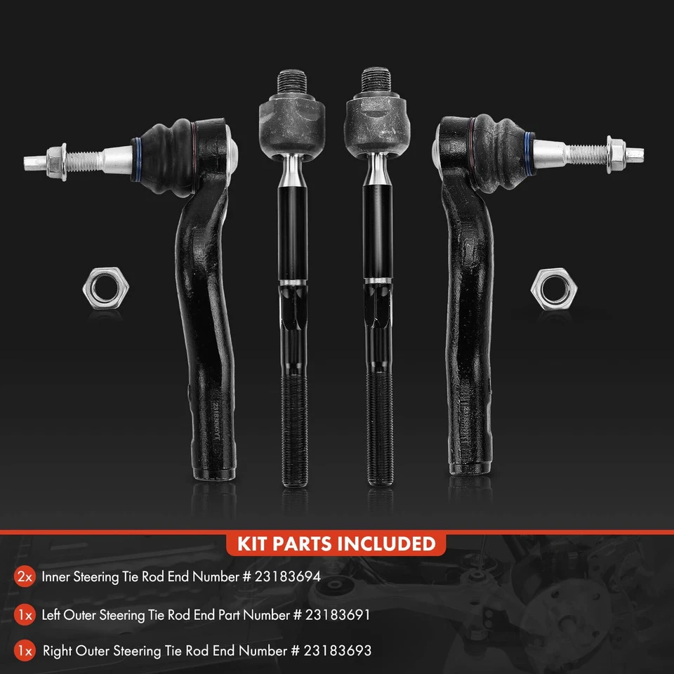 4x Conjunto de extremo de varilla de amarre para Cadillac CT6 2016 2017 2018 2019 2020 interior y exterior Foto 2 de 4