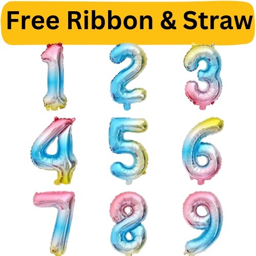 16" 32" 40" Inch Happy Birthday Foil Number Helium Balloons Pink Black Gold FR - Picture 36 of 49