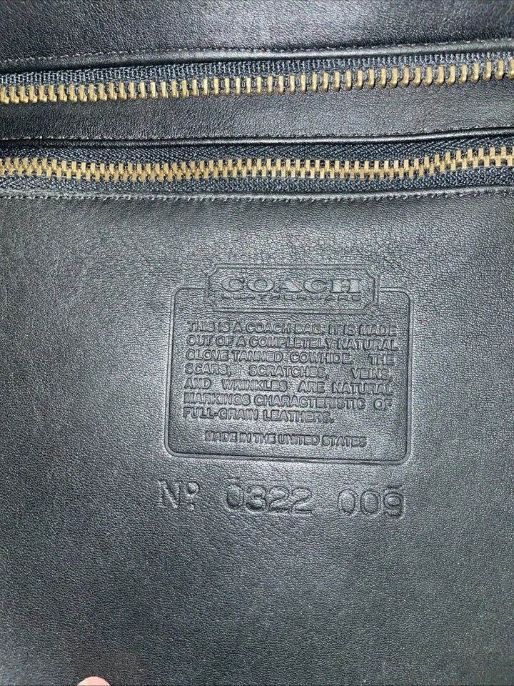 RARO Bolso de Hombro Vintage 1990 XL Coach Cuero Negro Bolso de Mano EE. UU. 0322 Foto 4 de 4