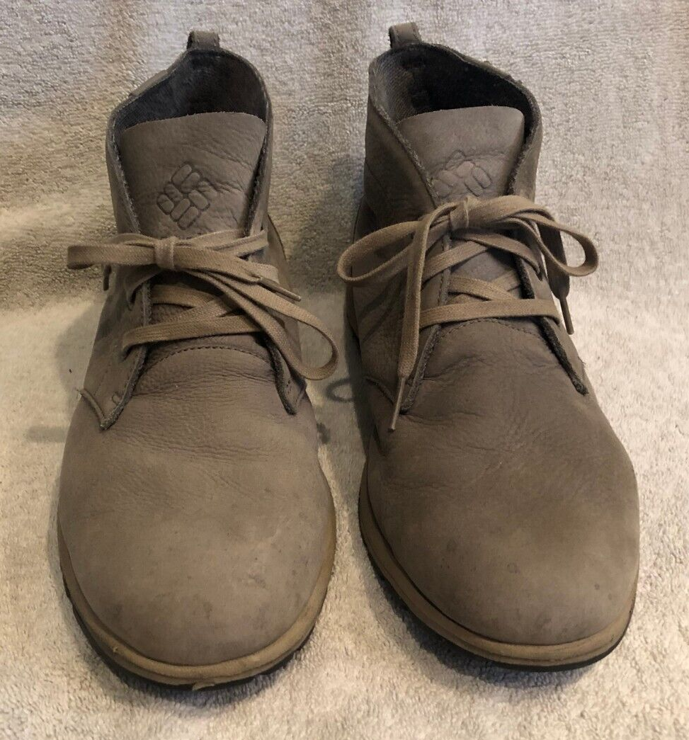 COLUMBIA Irvington Gray Leather Chukka Lace Up Boots Shoe Men's