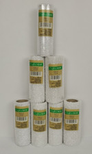 Crafter's Square Splatter Flocked Deco Mesh White 6" x 3yds Lot of 7