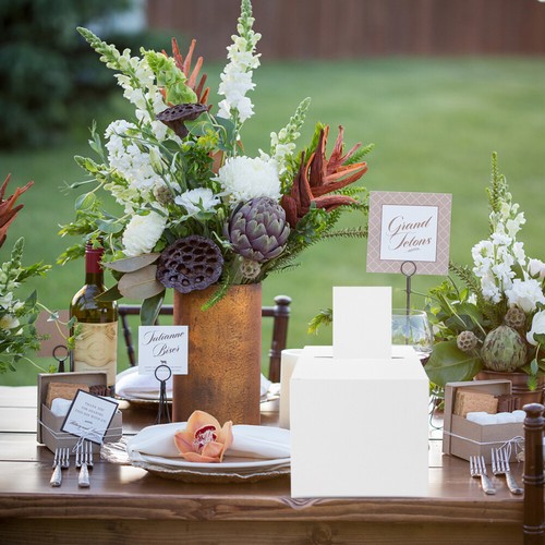 White Card Box Bridesmaid Greeting Boxes Holder for Wedding Cards - Picture 9 of 12