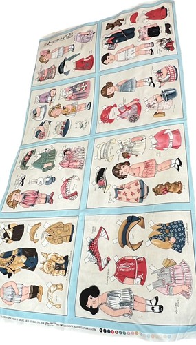 Aunt Lindy’s Paper Dolls Panel 8 Dolls for Blue Hill Fabrics Cotton