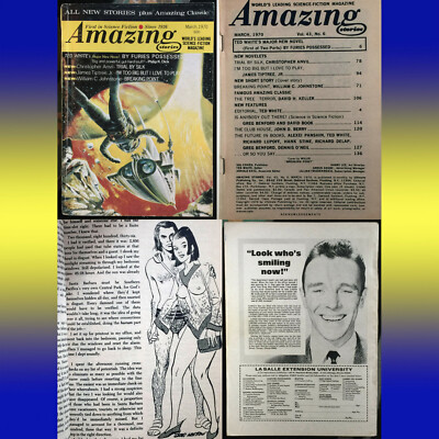 VTG SCI-FI PULP Amazing Stories March 1970 V43#6 Benford Tiptree Ted White Space