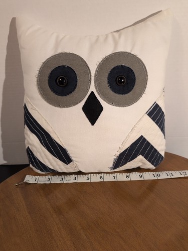 Marlo Lorenz Thro Throw Pillow Owl Decor White Black Eyes Geometric Bird - Picture 6 of 6