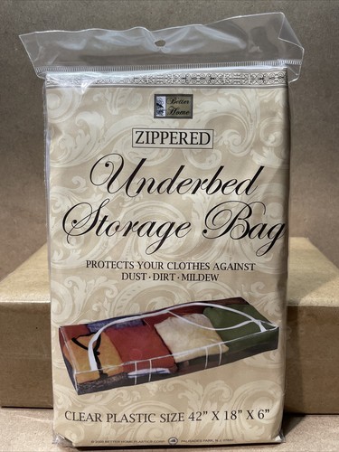 Better Home Plastic Zippered Underbed Storage Bags 42” x 18” x 6”