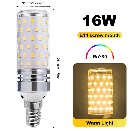 LED Corn Bulb E27 E14 B22 E12 B15 E17 12/16W 2835 60/80SMD Globe Lamp Spot Light - Picture 55 of 63