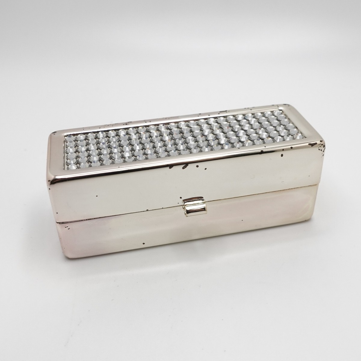Swarovski Silver Plated Clear Crystal Rectangle Lipstick Storage