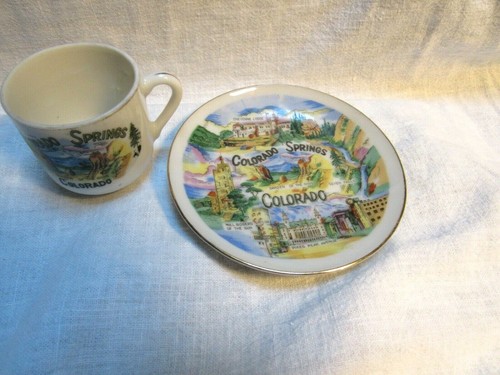 Vintage 50’s Colorado Springs Colorado Souvenir Cup Saucer - Picture 2 of 4
