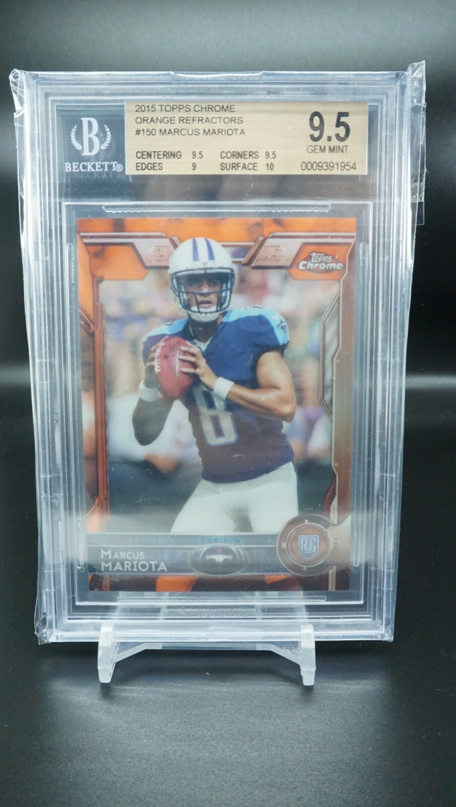 2015 Topps Chrome Orange Refractor #150 Marcus Mariota RC Gem Mint BGS 9.5