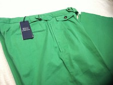 Polo Ralph Lauren Belted Stretch Cotton Pleated Khaki Pants 34x33 298 NWT Green