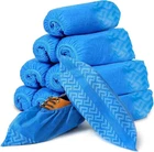 Blue Disposable Shoe Covers Non-Woven Water Resistant Indoor or Outdoor Use