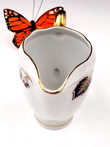 CMielow Floral Sugar Bowl & Creamer, 22 carat Gold Trim - Picture 15 of 21