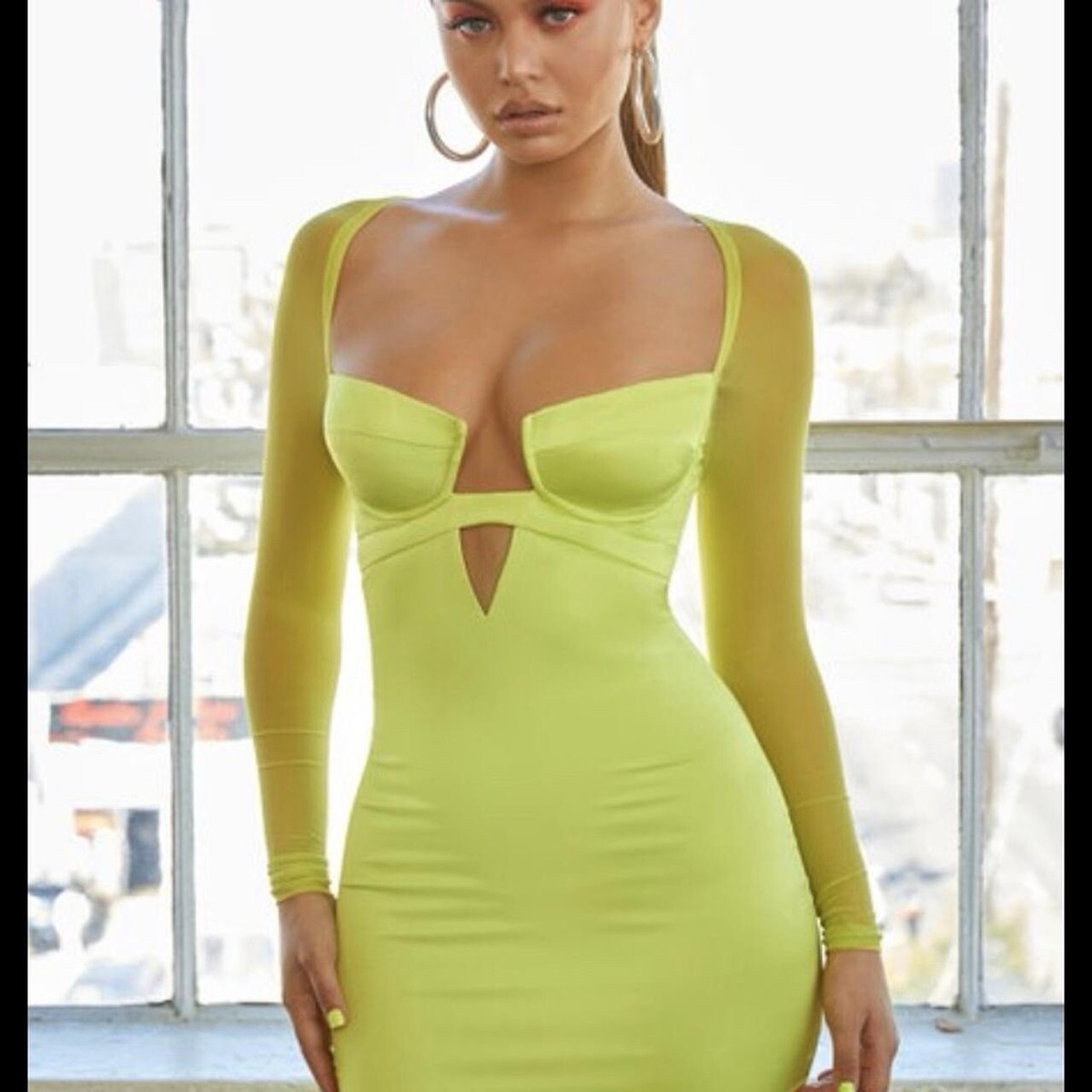 green emerald velvet dress Embellished Bandeau Mini Dress in Pear Green