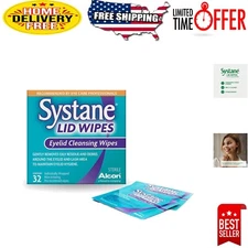 Sterile Pre-Moistened Eyelid Wipes - Hypoallergenic 32 Pack for Easy Cleanup