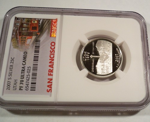 2007-S 25c SILVER NGC PF70UCAM UTAH QUARTER PROOF ULTRA CAMEO PR 70 - Picture 3 of 3