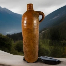 Antique German Nassau Selters Stoneware Clay Bottle Jug salt glaze good color