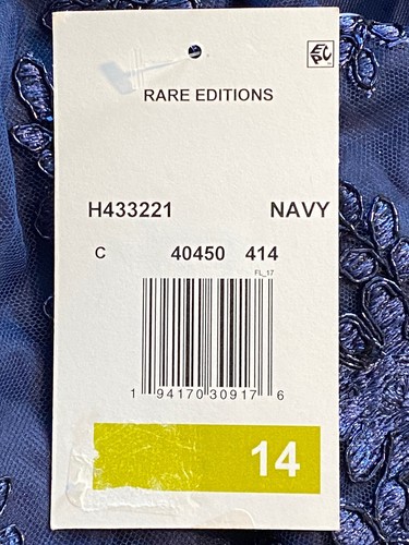 RARE EDITIONS Big Girl High-Low Embroidered Mikado Dress Asymmetrical Overlay 14 - Picture 7 of 8