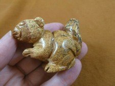 (Y-SQU-726) petit jaspe bronzé ÉCUREUIL pierre précieuse sculpture figurine écureuils amoureux