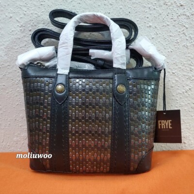 New $248 Frye Melissa Stud Black Leather Mini Tote/Crossbody