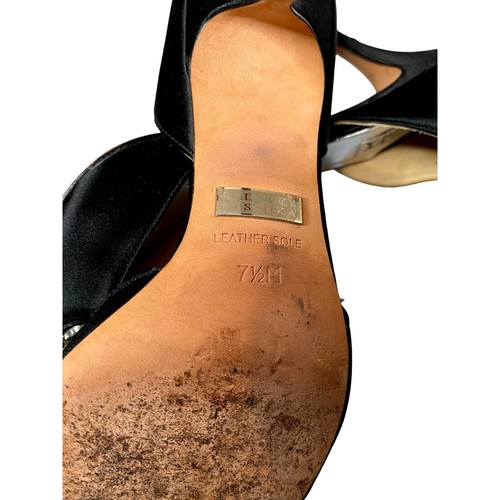 Zapatos de salón Badgley Mischka Kassabella para mujer talla 7,5 negros satinados de noche de diseñador - Imagen 7 de 14