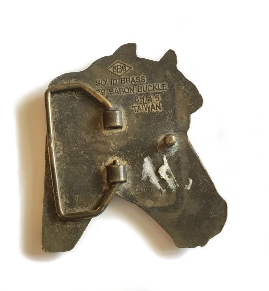 1979 Solid Brass Horse/ Equiestrian Belt Buckle - Image 3 of 3