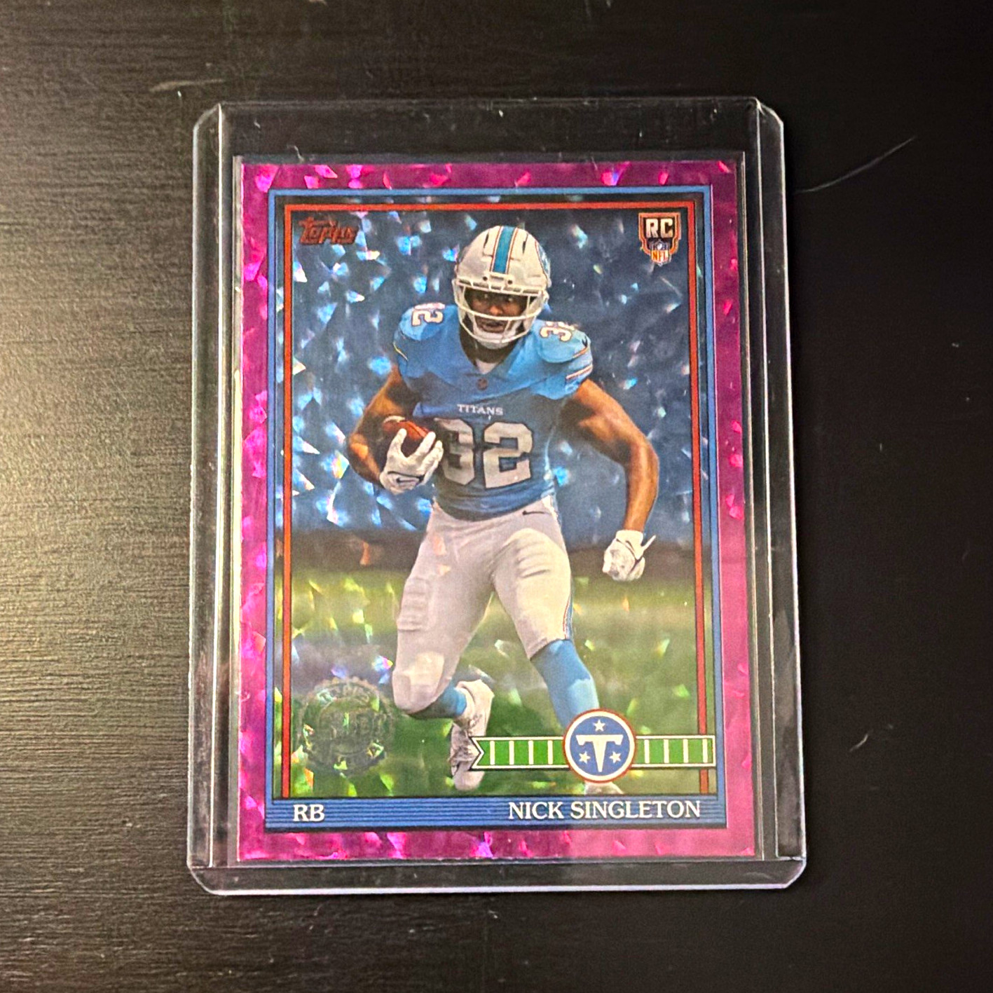 2026 Topps Flaggship - Nick Singleton Pink Crackle #91TR-14 Titans (RC)