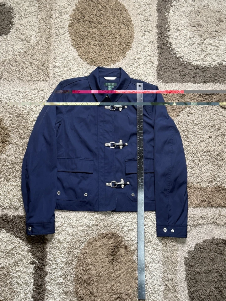 Chaqueta Lauren Ralph Lauren Mujer Grande Azul Bombero Cierre Abrigo Raro Foto 4 de 4