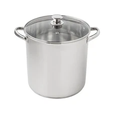 Mainstays Stainless Steel 12-Quart Stock Pot with Glass Lid,Induction Compatible