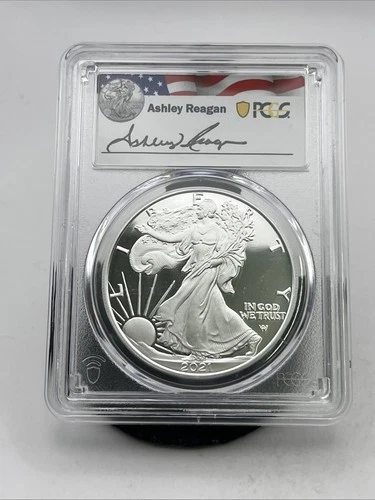 2021-W Proof $1 Type 2 American Silver Eagle PCGS PR69DCAM Ashley Reagan Legacy