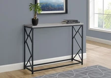 Accent Table, Console, Entryway, Narrow, Sofa, Living Room, Bedroom, Grey Lamina