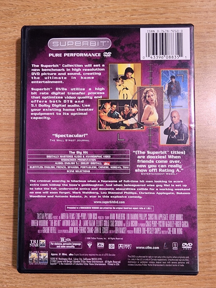 The Big Hit (DVD, 1998, Superbit Widescreen) Mark Wahlberg, Lou