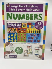 Large Floor Puzzle And Slide & Learn Flash Cards Numbers New Open Box