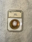 2001 PCI American Silver Eagle $1  Bullseye Toned Pink Yellow Bulleye -free Ship