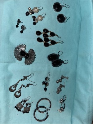 Lot Of 12 Pairs Of Pierced Earrings