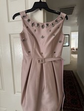 Eliza J Pink Satin Pleated Belted A-Line Sleeveless Dress Size 0