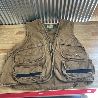 Vintage Cabelas Fly Fishing Wading Vest Tan Brown Men s Size L Cool Find!