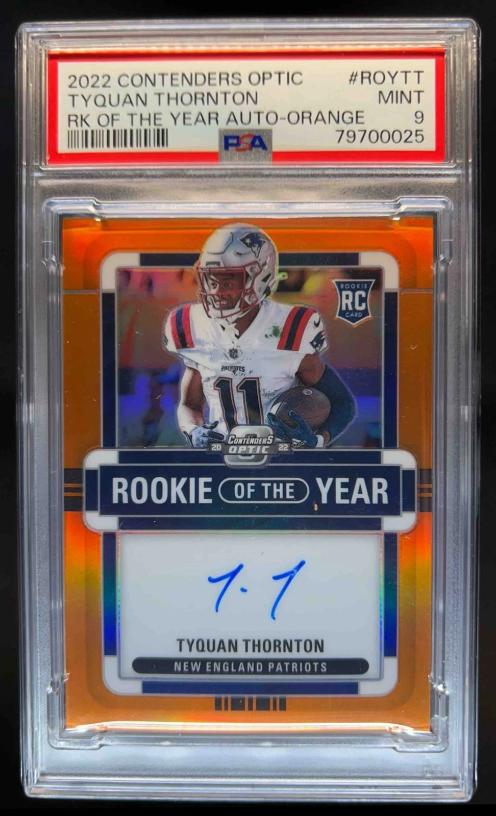 Tyquan Thornton Panini Contenders Optic Rookie of the Year Contenders Autographs #ROYTT Orange