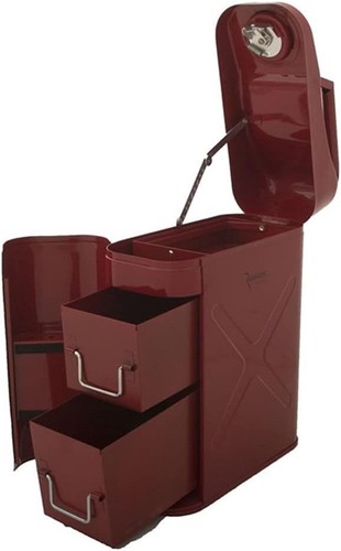 Trail Can Utility Toolbox Acciaio Lega 5 Galloni Adatto Jeep Ride Storage Rosso - Foto 2 di 3