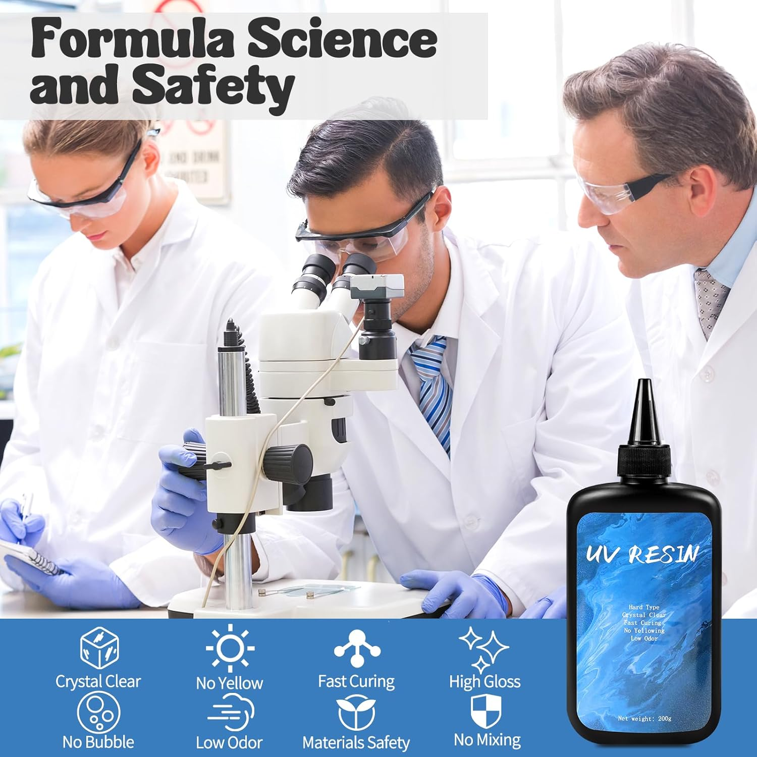 600g UV Resin Kit, 85D Hard Crystal Clear Ultraviolet Resin for Crafts and DIY