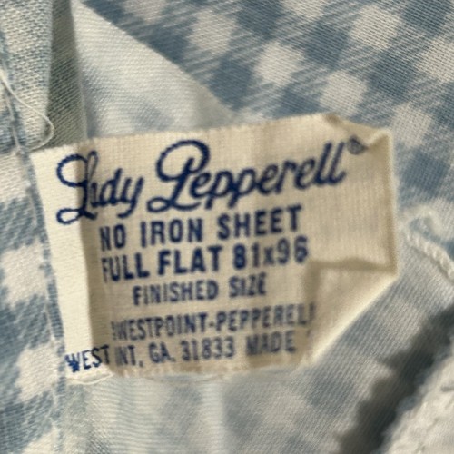 Vtg Lady Pepperell No Iron Sheets Full Flat Fitted Pillowcases Gingham Ruffle * - Picture 6 of 6