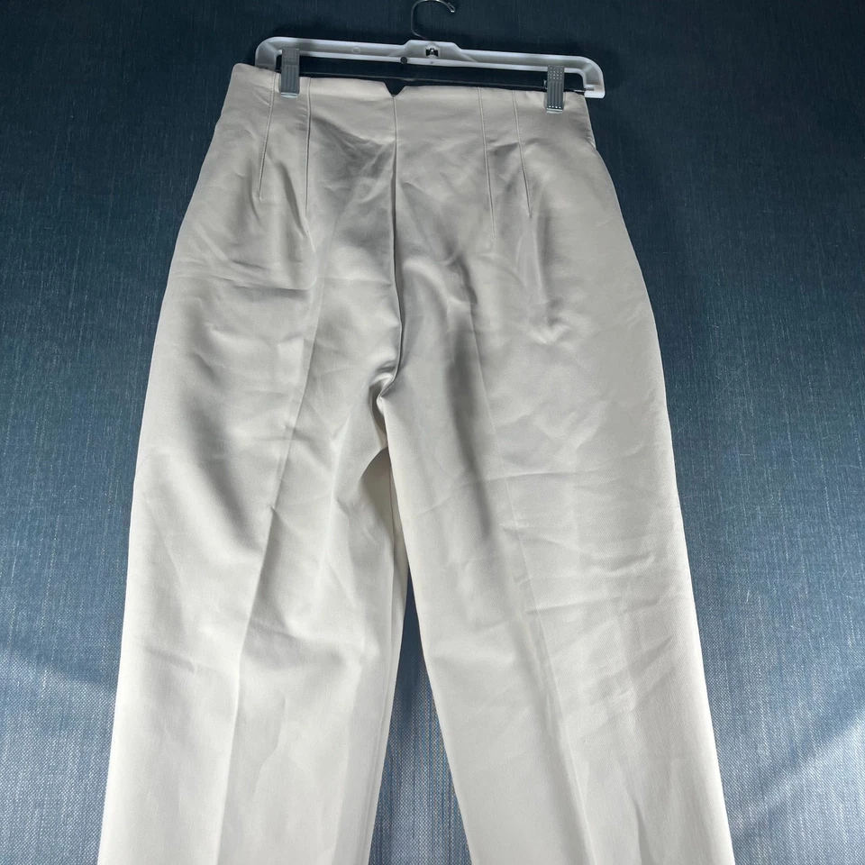 Pantalón para mujer ZARA talla M crema cintura alta ajuste a medida mezcla de poliéster Foto 2 de 4