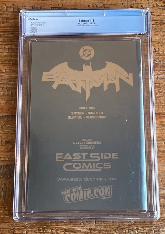 BATMAN NUEVO 52 #13 CGC 9.8 SANDERS NYCC FOIL DE LOS MUERTOS VARIANTE HARLEY QUINN Foto 2 de 2
