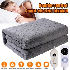 Luxurious electric heated gray soft fleece mattress double single Soft and