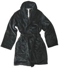 VICTORIA'S SECRET COZY SHORT PLUSH BATH ROBE LOGO BLACK XS/S M/L XL/XXL NWT