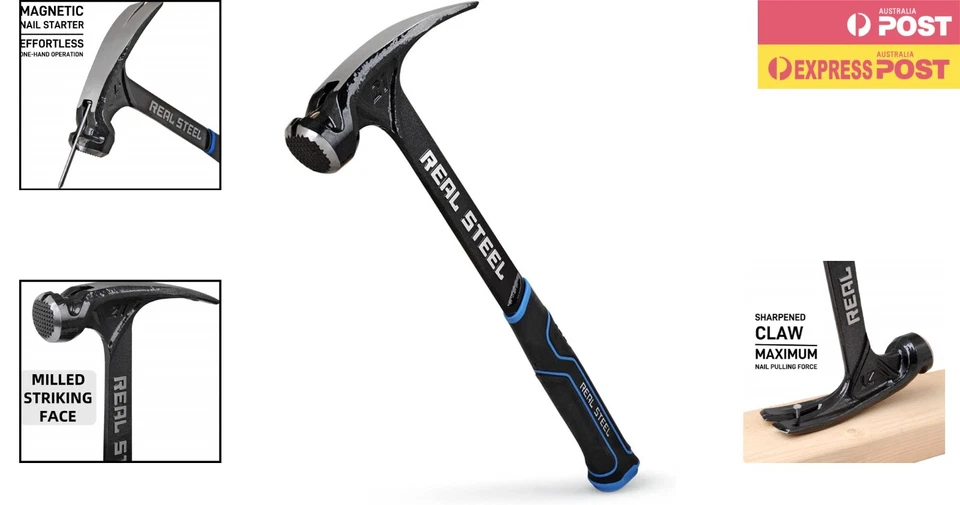 Professional 21 Oz One Piece Black Framing Hammer with Magnetic Nail Starter - image 2 of 4