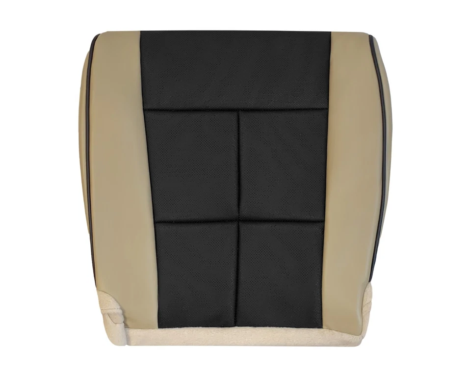 Cubiertas de asiento de cuero con canastilla Lincoln Navigator 2007 2008 2009 2010 tostadas y negras Foto 2 de 4
